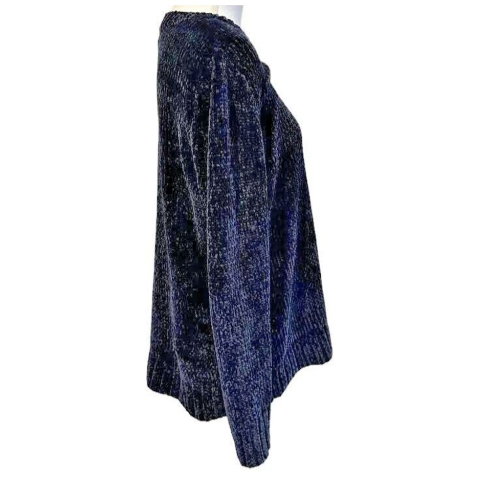 Orvis Classic Collection Women's L Large Blue Chenille Soft Velvety Sweater - Picture 3 of 5